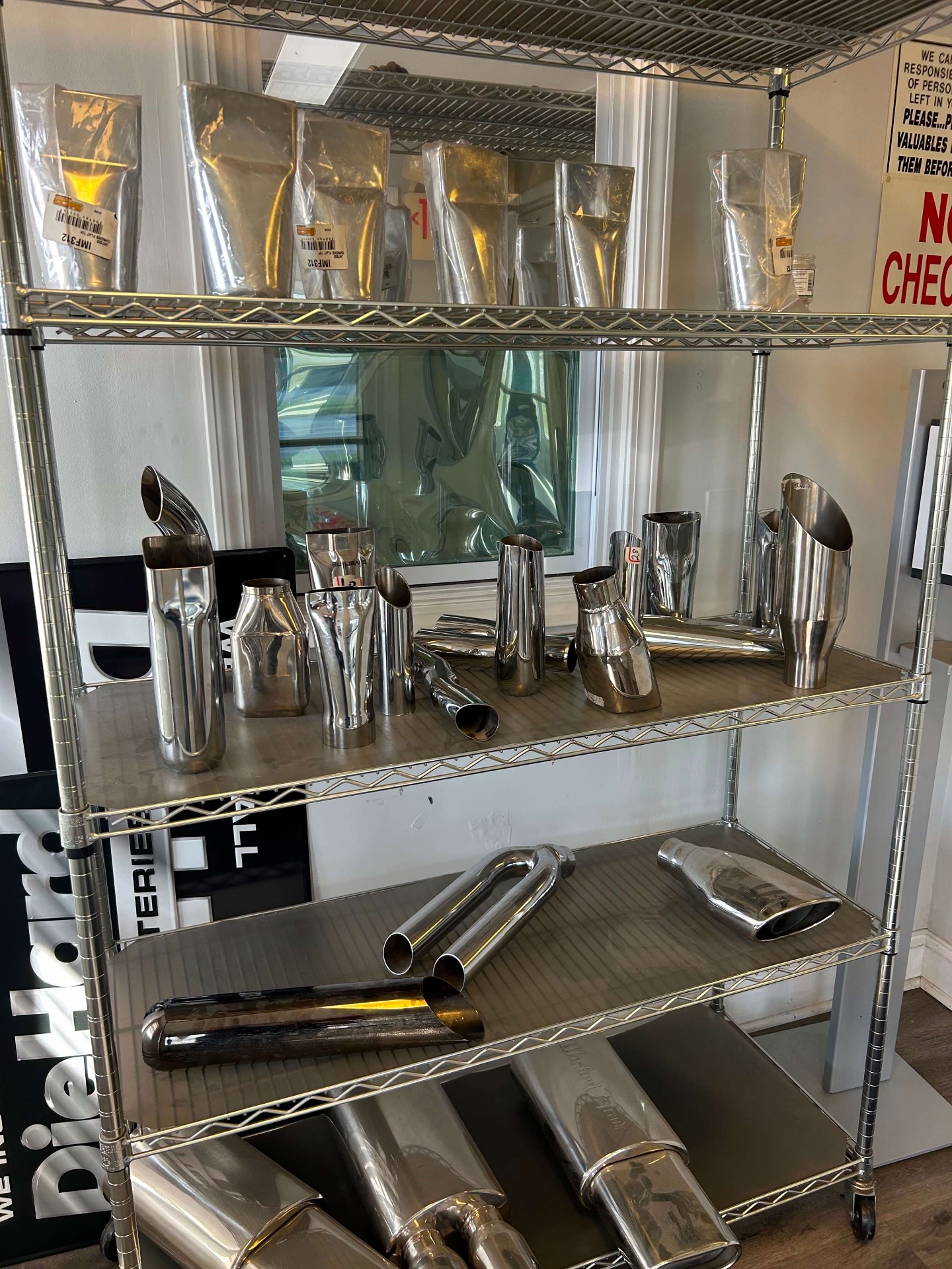 Stainless exhaust tips & muffler inventory